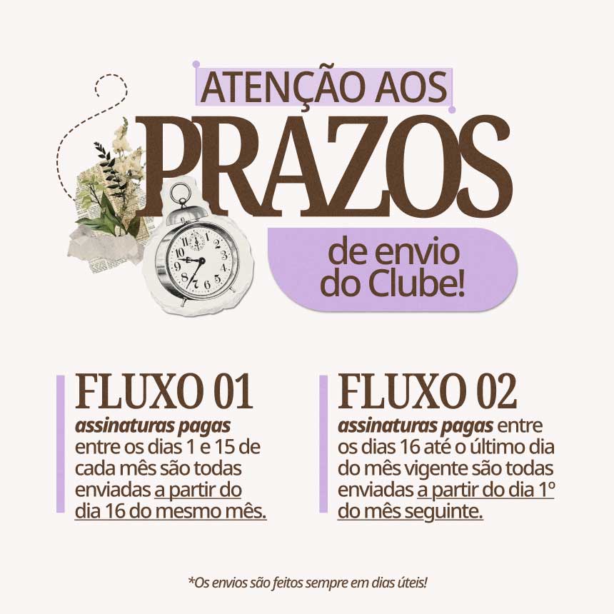 Prazos de Envio do Clube de Adesivos da Gabi